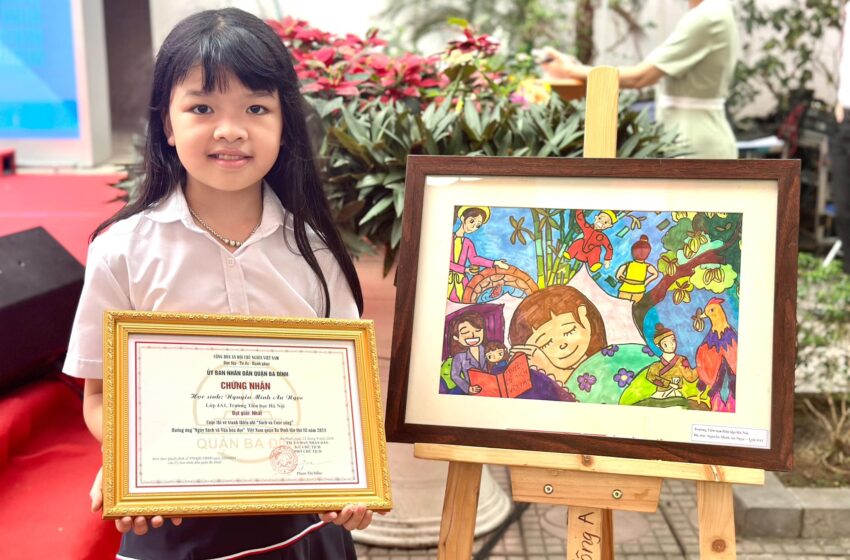  Học sinh trường Tiểu học Hà Nội đạt giải Nhất cuộc thi “Vẽ tranh Thiếu nhi quận Ba Đình 2024”
